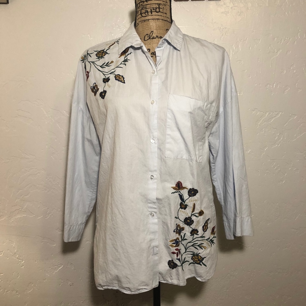 Zara embroidered blouse, size medium